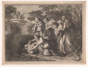 Moïse trouvé par la fille du pharaon - Henri Bonnart