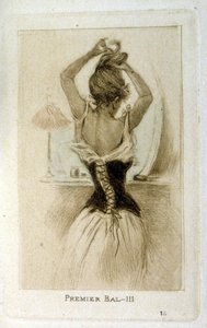 Une femme se préparant pour un bal