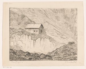 Maison sur une montagne - Henri Braakensiek (signed by artist)