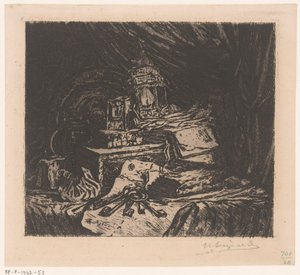 Nature morte avec clés et lanterne