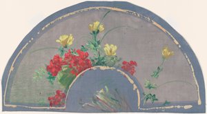 Éventail avec des coquelicots