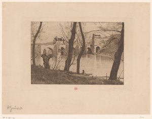 Vue sur le pont à Mantes-la-Jolie - Henri Charles Guérard