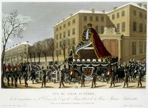 Char funéraire de la translation de Louis XVI et Marie Antoinette à Saint Denis le 21 janvier