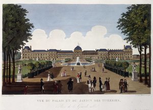 Vue du palais et du jardin des Tuileries - dans "Vues de Paris" par Courvoisier - Henri Courvoisier Voisin