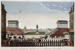 Vue du passage du cortège de sa majesté Louis XVIII le 3 mai - Henri Courvoisier Voisin
