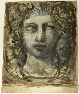 Étude de tête féminine (recto) ; Tête masculine classique (verso) - Henri Cros