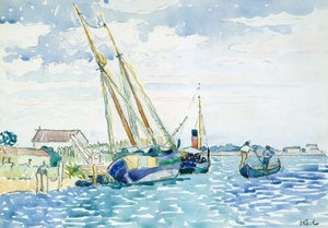 Scène marine Bateaux près de Venise