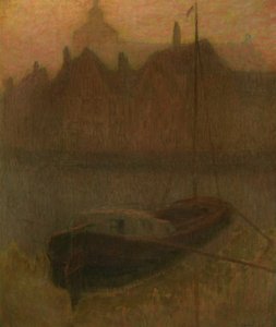 Bateau sur le Canal (Matin) - Henri Eugene Augustin Le Sidaner