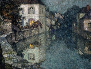 Maisons sur le Canal, Nemours - Henri Eugene Augustin Le Sidaner
