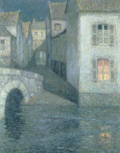 Maisons sur la rivière, Chartres, 1929 - Henri Eugene Augustin Le Sidaner