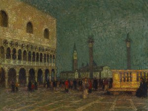 Venise, Place Saint-Marc, c.1914 - Henri Eugene Augustin Le Sidaner