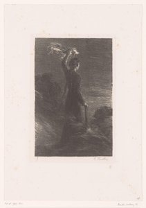 Isolde donne le signal convenu à Tristan Tristan et Iseult. Acte II. Signal dans la nuit Leven en werken van Richard Wagner (titre de la série) - Ignace Henri Jean Fantin Latour