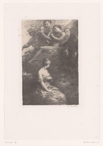 Marguerite apparaît à Faust et Méphisto depuis le ciel (La Damnation de Faust. Apparition de Marguerite) - Ignace Henri Jean Fantin Latour