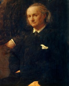 Portrait de Charles Baudelaire - détail de : « Hommage à Eugène Delacroix » Peinture par Henri Fantin-Latour (Fantin-Latour) - Ignace Henri Jean Fantin Latour