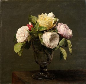 Roses dans un verre à pied, 1873