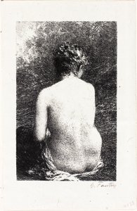 Étude de femme assise, vue de dos
