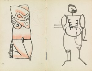 Femme accroupie et homme debout - Henri Gaudier Brzeska