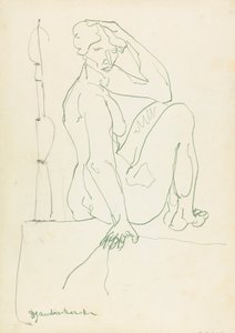 Figure féminine assise