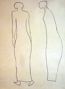 Silhouettes (Promeneurs) - Henri Gaudier Brzeska