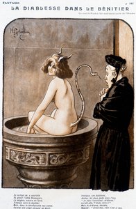 Le Diable dans le bénitier - par Henry Gerbault (1863-1930), dans « Fantasio » du 01/02/1926