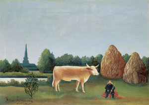 Scène à Bagneux en banlieue de Paris - Henri J.F. Rousseau