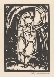 Figure se tenant le menton - Henri Jonas (signed by artist)