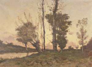 Paysage avec un ruisseau