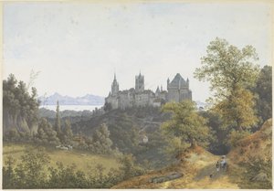 Vue de Lausanne, avec vue sur le château et la cathédrale - Henri Knip