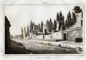 La voie des tombeaux, à Pompéi, gravure par Labrouste, dans « Italie pittoresque », Amable Coste éditeur, Paris