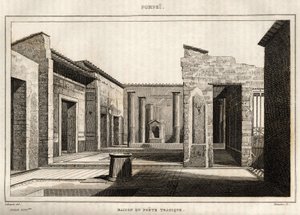 La maison du poète tragique, à Pompéi, gravure par Labrouste - Henri Labrouste