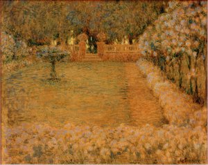 Le jardin blanc au crépuscule de Gerberoy