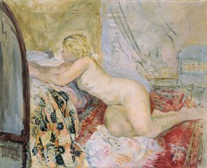 Nu allongé contre un lit