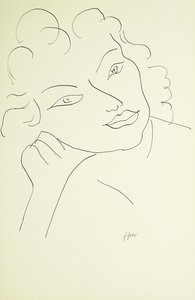 Tête de jeune femme (plume et encre noire sur papier) - Henri Matisse