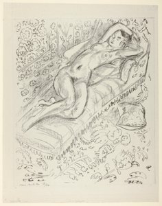 Nu au repos sur une chaise longue avec fond de moucharabieh - Henri Matisse