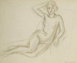 Nude Sitting on a Reclining Chair ; Nu Assis sur une Chaise Longue