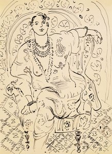 Odalisque sur fond fleuri - Henri Matisse