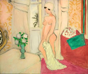 Nu rose ou Jeune fille au vase de fleurs, vers 1920 (huile sur toile) - Henri Matisse