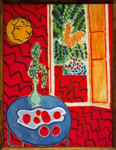 Intérieur rouge, nature morte sur table bleue - Henri Matisse