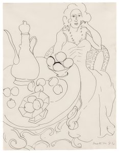 Femme assise devant une table de service - Henri Matisse