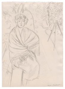 Femme avec un châle, dans un jardin - Henri Matisse