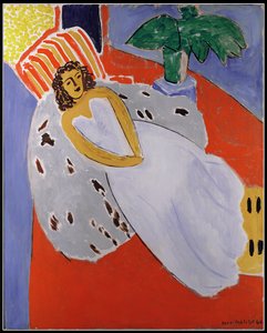 Jeune femme en blanc sur fond rouge - Henri Matisse