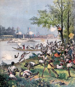 Attaque des villageois de Dahomey par les Français