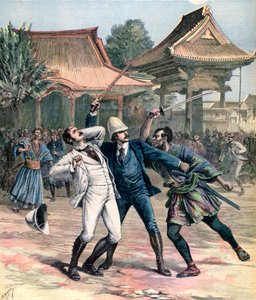 Attentat manqué contre le Tsarévitch Nicolas de Russie, Otsu, Japon, 1891 - Henri Meyer