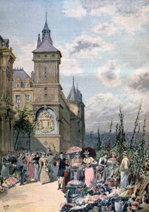 Marché aux fleurs au printemps, Paris, 1893