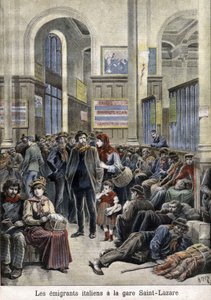 Émigrants italiens à la gare Saint-Lazare - dans "Le Petit Journal", mars 1896 - Henri Meyer