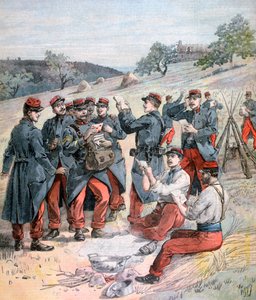 Distribution du courrier avant les grandes manœuvres militaires, 1893