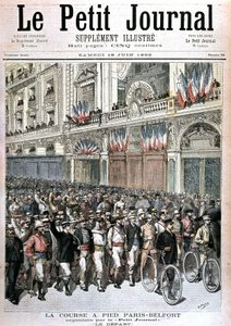 Départ de la foule participant à la course Paris - Belfort organisée par le Petit Journal - dans "Le petit journal" du 18/06/1892 - Henri Meyer