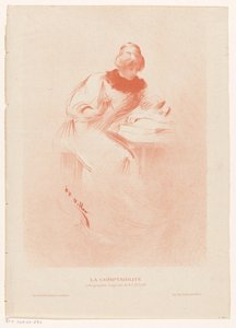 Femme derrière une table avec un livre ouvert, un stylo à la main - Henri Patrice Dillon