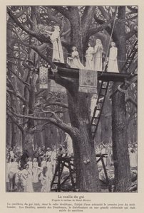 Druides coupant le gui le sixième jour de la lune (lithographie) - Henri Paul (after) Motte