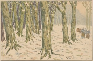 Les bois, hiver - Henri Rivière
